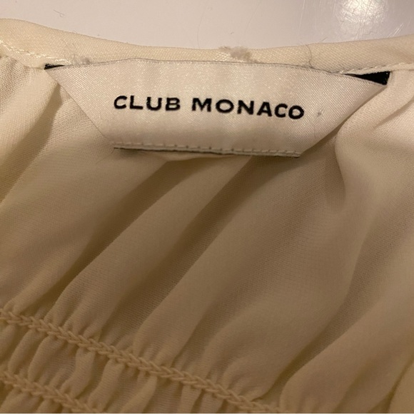 CLUB MONACO Women's Off White Long Ruffle Sleeve Blouse Cottagecore Size XS - Picture 9 of 12